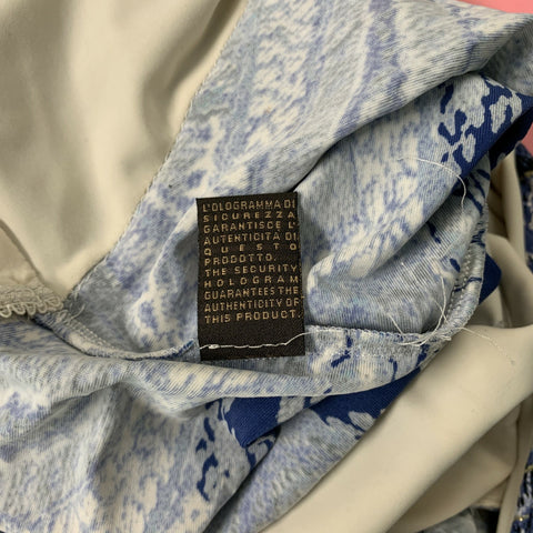 ROBERTO CAVALLI Blue & White Paisley Blouse
