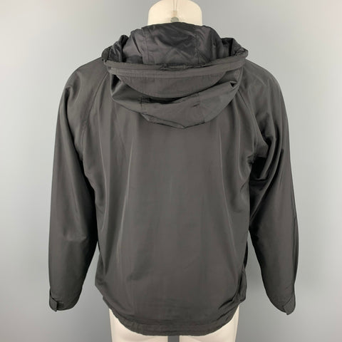 BARNEY'S NEW YORK Chaqueta con capucha de poliéster negra Talla S
