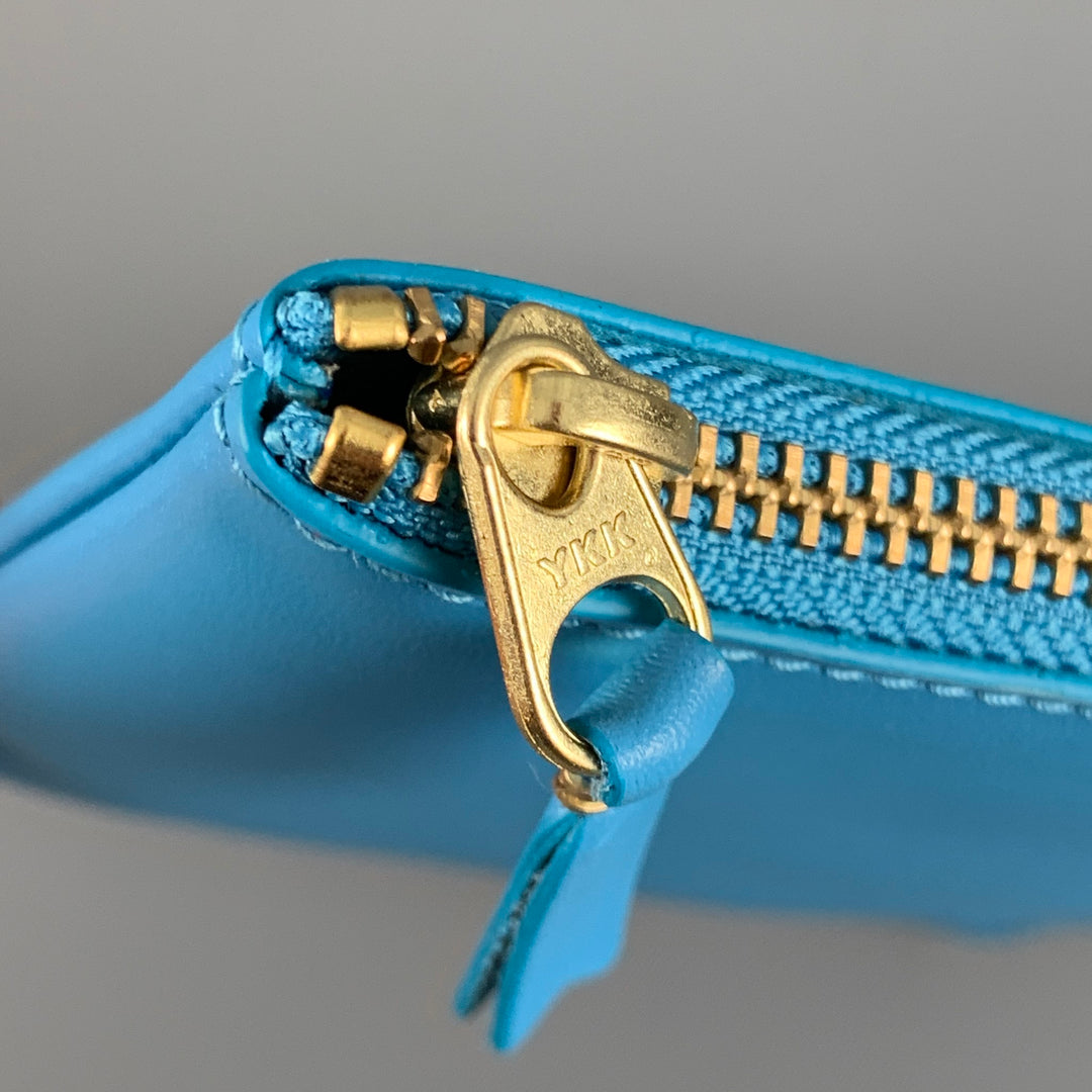 COMME des GARCONS Blue Solid Leather Wallet