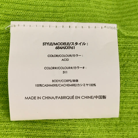 MICHAEL KORS Cashmere Ribbed Knit Size S Green Pullover