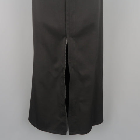 YOHJI YAMAMOTO Size XS / JP 1 Black Wool Double Zip Long A line Skirt