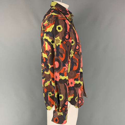 PAUL SMITH Size XL Multi-Color Abstract Cotton French Cuff Long Sleeve Shirt