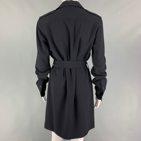 RALPH LAUREN Black Label Size 6 Navy Wool Shirt Dress
