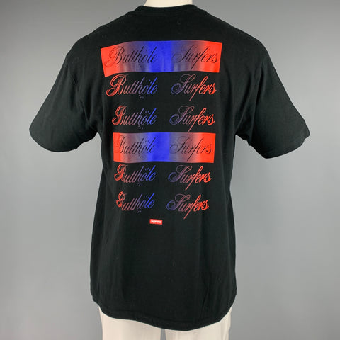 SUPREME SS21 Size L Black Rock Concert Cotton Crew-Neck T-shirt