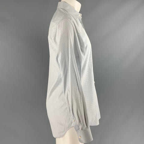 PRADA Taille S Chemise à manches longues à rayures bleues et blanches