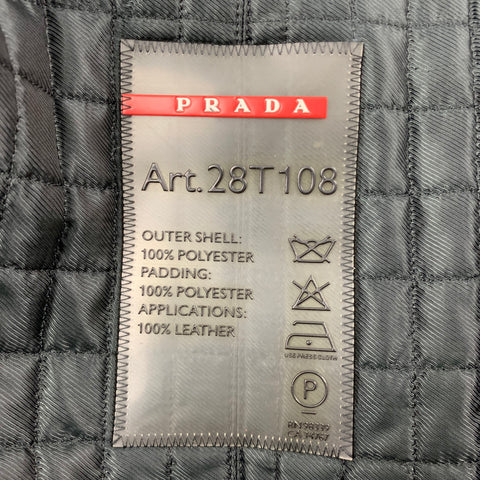 PRADA Size 4 Black Polyester Belted Coat