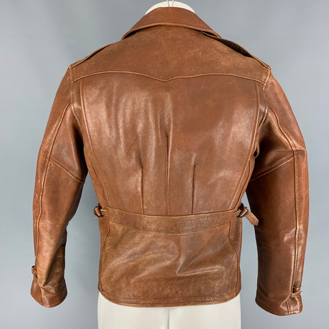 POLO by RALPH LAUREN Size S Tan Distressed Leather Jacket