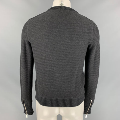 BURBERRY PRORSUM by Christopher Bailey Spring 2011 Size S Grey Merino Wool / Cotton Cardigan Jacket