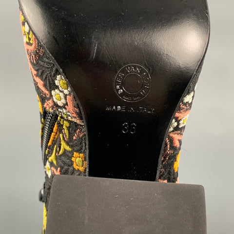 DRIES VAN NOTEN Size 6 Multi-Color Jacquard Ankle Boots