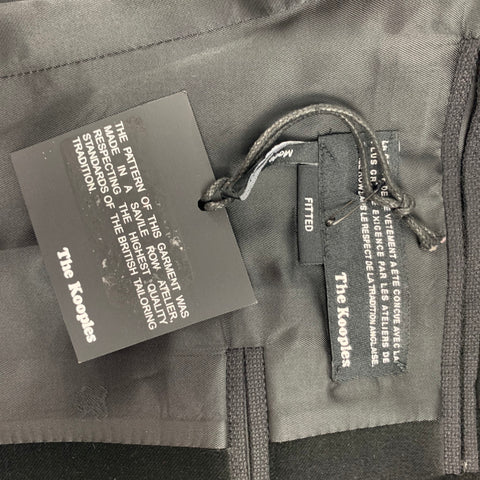THE KOOPLES Size 36 Black Woven Peak Lapel Sport Coat