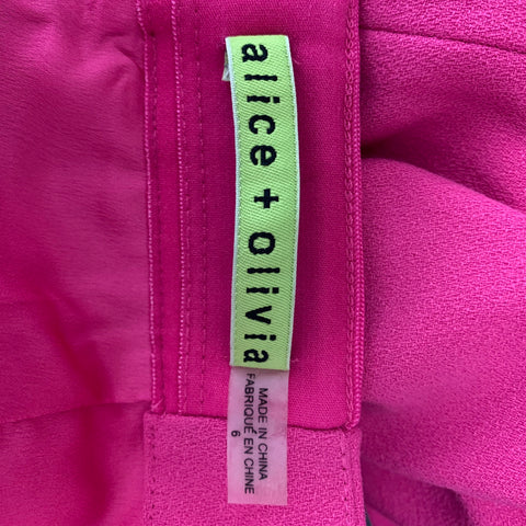 ALICE + OLIVIA Size 6 Pink Polyester Blend Solid Shift Skirt