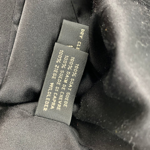 RALPH LAUREN Black Label Size 10 Black Suede Mid-Calf Tulip Skirt