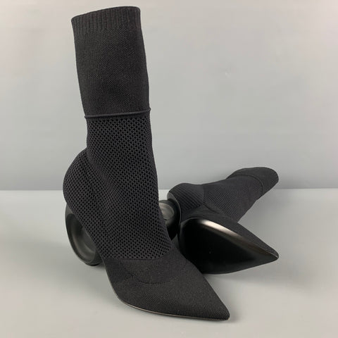 BURBERRY Talla 8 Botas en punta de punto de nailon negro