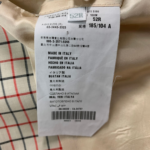 PRADA Size 42 Beige Red Black Window Pane Wool Mohair Sport Coat