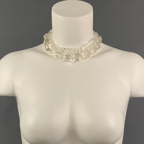 Collier ras du cou en cristal de roche clair VINTAGE