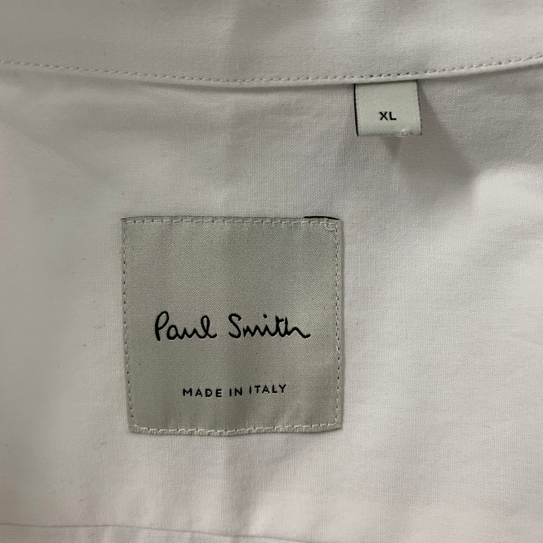 PAUL SMITH Taille XL Chemise à manches longues boutonnée en coton uni blanc