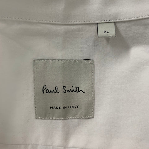 PAUL SMITH Size XL White Solid Cotton Button Up Long Sleeve Shirt