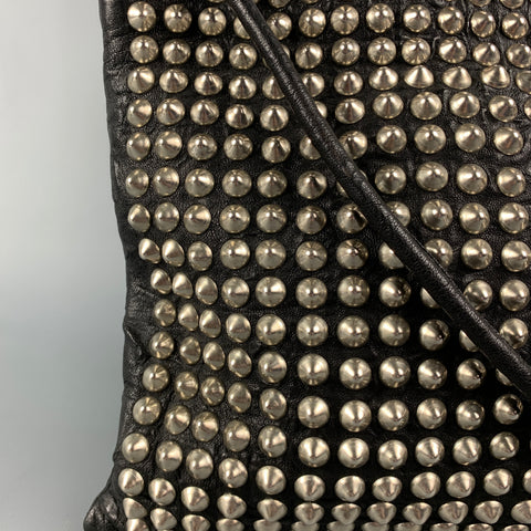 CALLEEN CORDERO Black & Silver Sudded Leather Shoulder Bag
