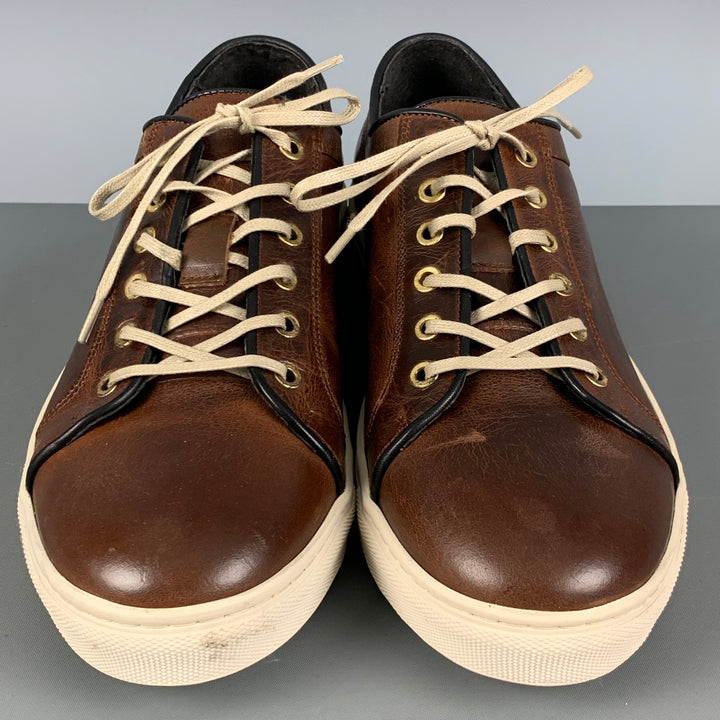 RODD & GUNN Size 11 Brown Antique Leather Lace Up Sneakers