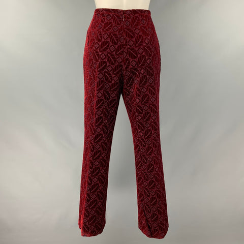 KAY UNGER Taille 8 Pantalon habillé en rayonne de soie bordeaux