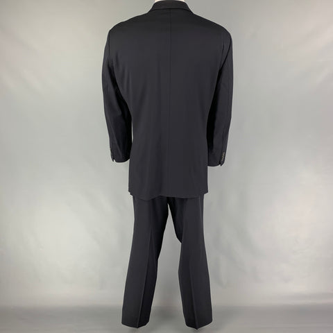 BOSS by HUGO BOSS Size 48 Long Navy Virgin Wool Notch Lapel 40 Suit