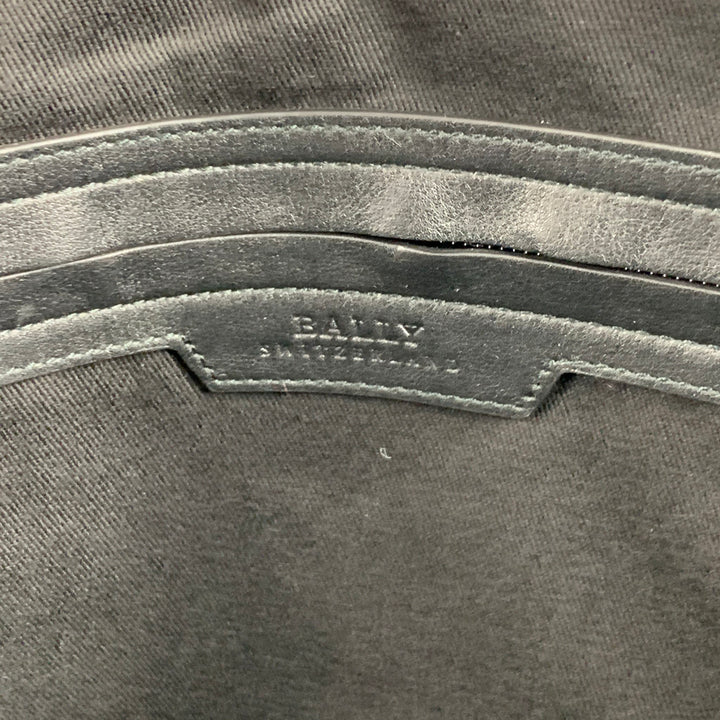 BALLY Black Textured Leather Briefcase Bag