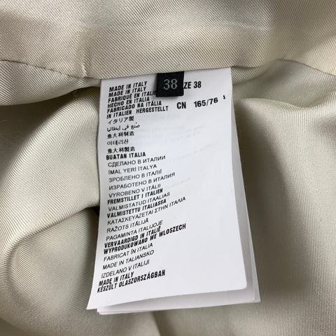 PRADA Talla 2 Abrigo de noche de poliéster y seda con estampado de puntos de sarga verde