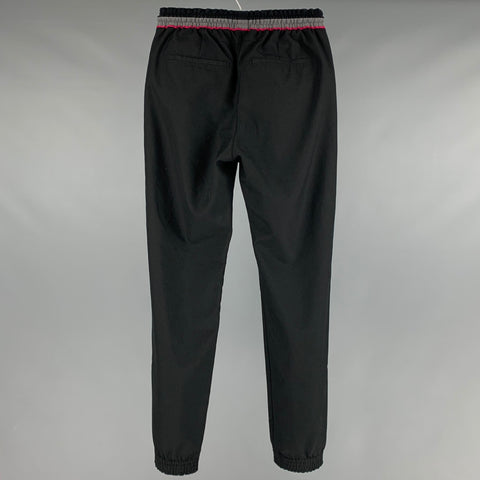 GIVENCHY Size 28 Black Grey Polyester Wool Sweatpants