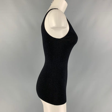 ZUCCA Taille S T-Shirt Débardeur Noir Scintillant