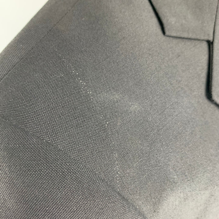 RAF SIMONS Chest Size 40 Short Black Solid Wool Blend Notch Lapel Sport Coat
