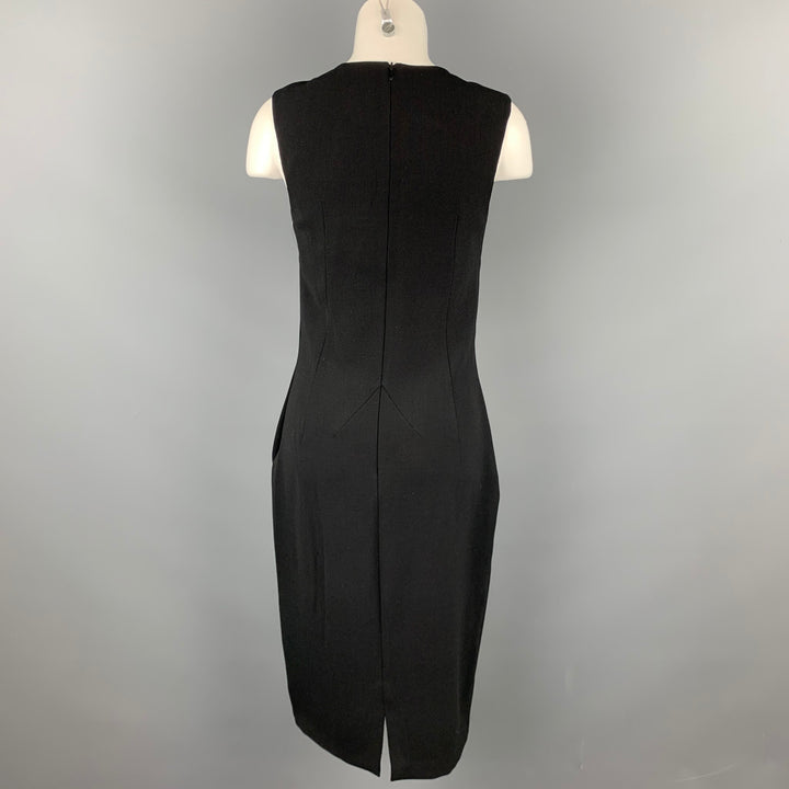 DOLCE & GABBANA Size 8 Black Wool Blend Scoop Neck A-Line Dress