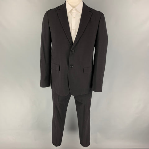 THEORY Size 42 Black Wool Blend Notch Lapel Suit