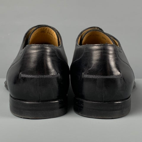 BALLY Size 6.5 Black Leather Lace Up Shoes