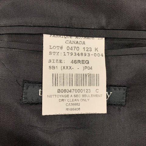 THEORY Size 46 Black Velvet Cotton Lycra Peak Lapel Sport Coat