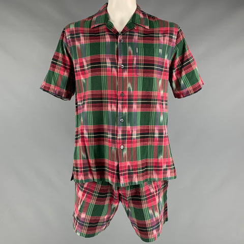 TODD ​​SNYDER Taille XL Ensemble en coton à carreaux vert rouge