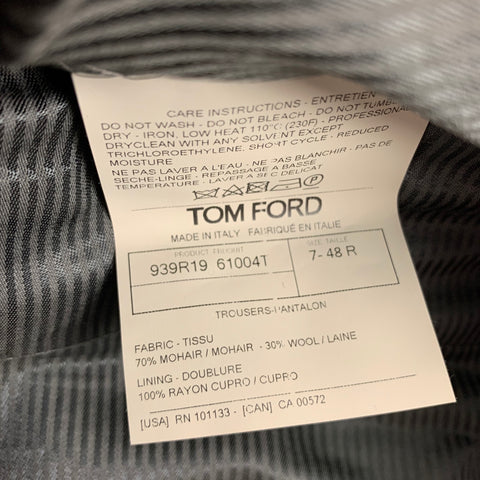 TOM FORD Size 32 Gray Heather Mohair Wool Pleated Dress Pants
