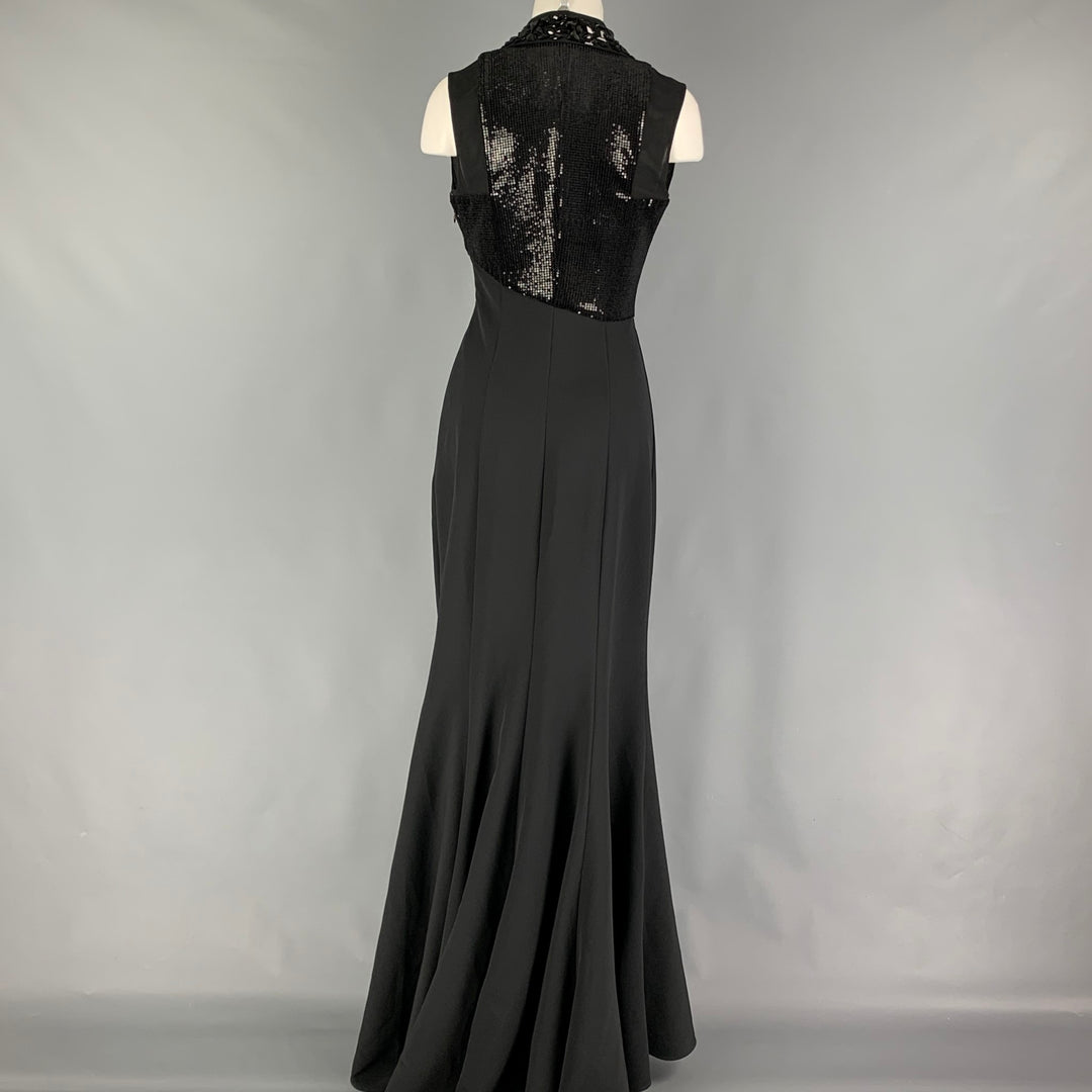 MARCELL VON BERLIN Size 4 Black Polyester Beaded Gown Evening Wear