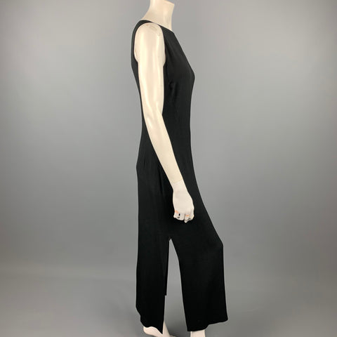 APOSTROPHE Size 6 Black Crepe Acetate / Viscose Column Cocktail Dress
