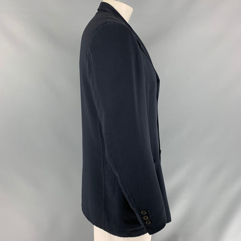 ERMENEGILDO ZEGNA Size 44 Navy Solid Single breasted Sport Coat