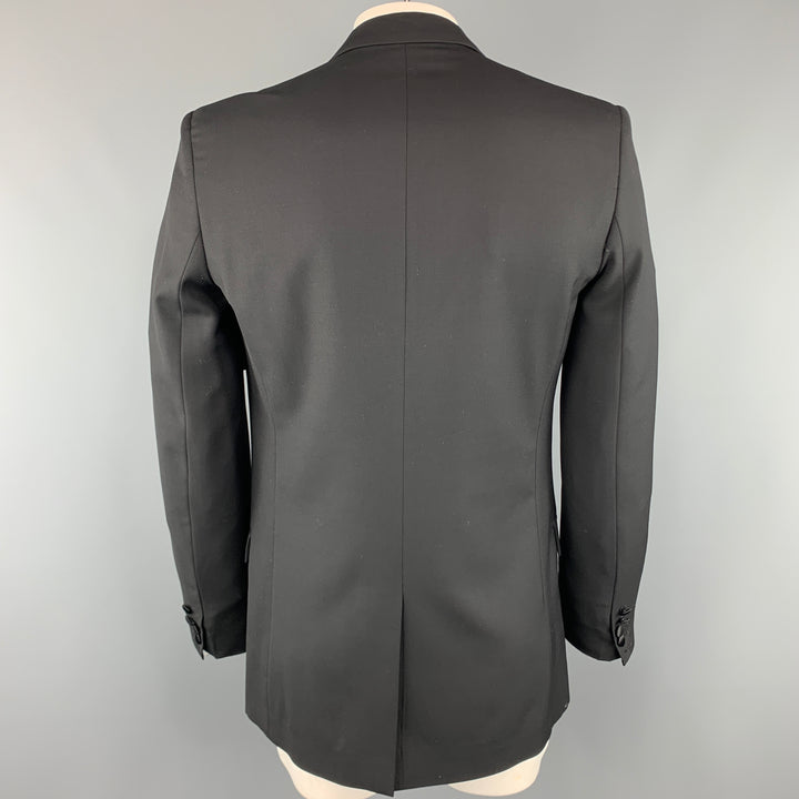 MARC JACOBS Size 40 Black Wool Peak Lapel Sport Coat Tuxedo Jacket