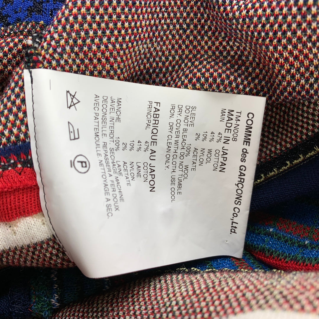 COMME des GARCONS TRICOT Size S Multi-Color Print Cotton Blend Cardigan