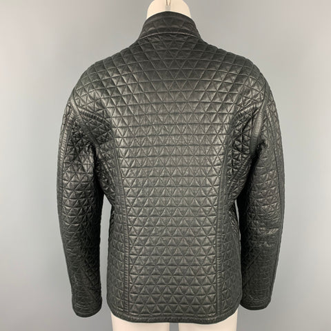 EMPORIO ARMANI Taille M Veste réversible en cuir noir