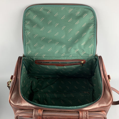 MEDICI FIRENZE Brown Leather Top Handle Shoulder Strap Duffle Bag