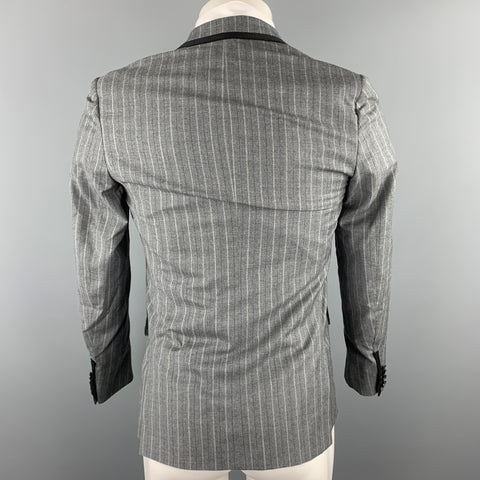 BAND OF OUTSIDERS Size 36 Grey Stripe Wool Notch Lapel Sport Coat