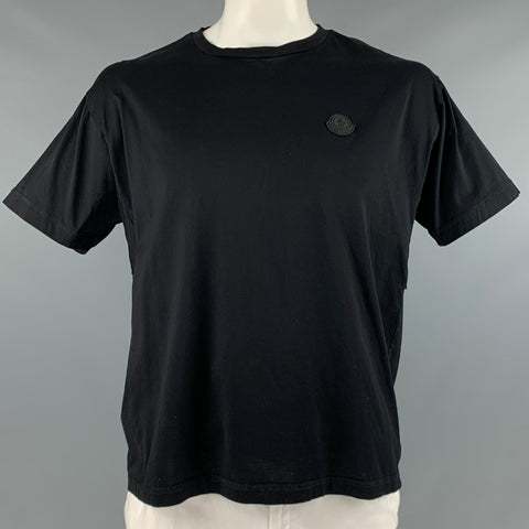 MONCLER Size XL Black Cotton Short Sleeve T-shirt