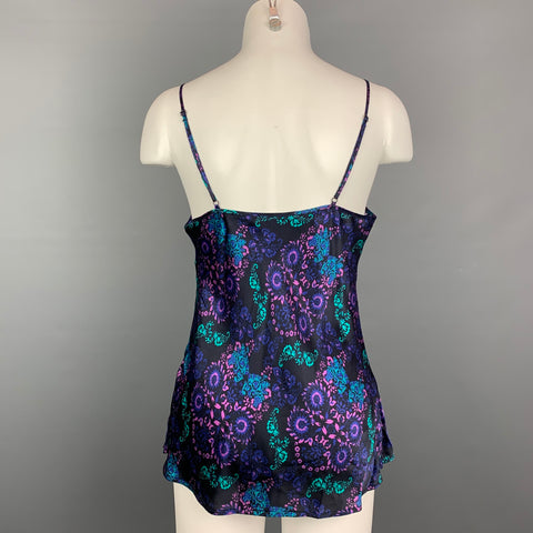 LISE CHARMEL Size M Black & Purple Silk / Polyester Casual Top