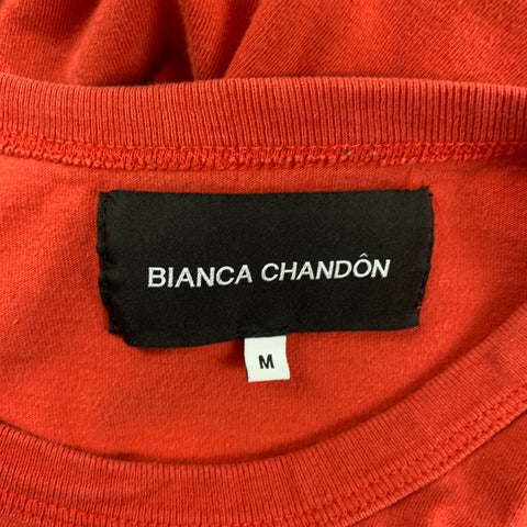 BIANCA CHANDON Size M Red Cotton Patch Pocket T-shirt