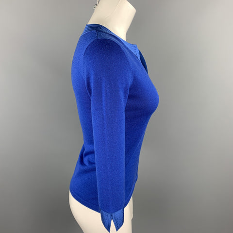 SHANGHAI TANG Size S Blue Knitted Wool Pullover