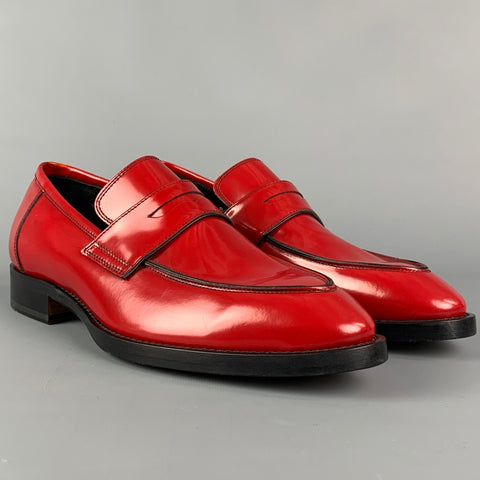 PAUL SMITH Size 8 Red Leather Slip On Loafers