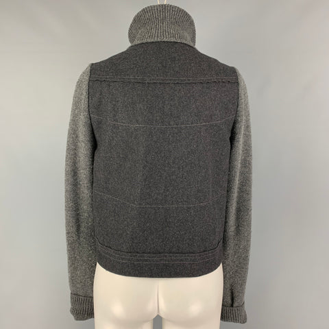 HANII Size 6 Grey Charcoal Wool Rayon Zip Up Jacket
